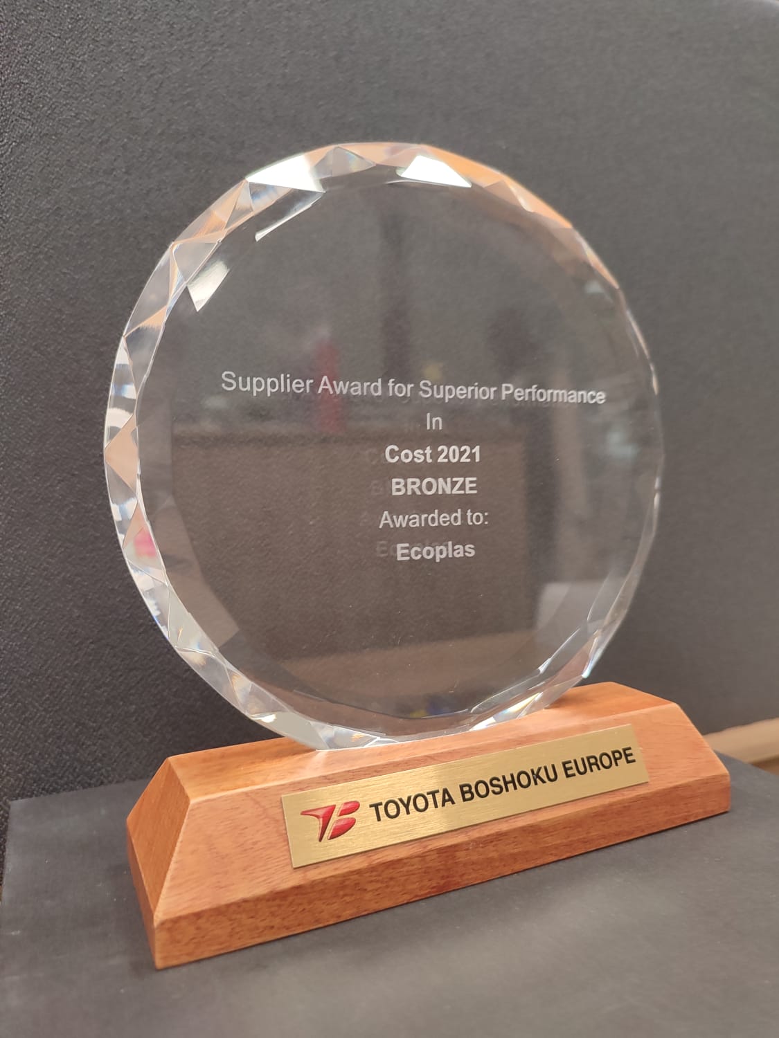 Toyota Boshoku Europe - Cost Management Bronze Award, 2021